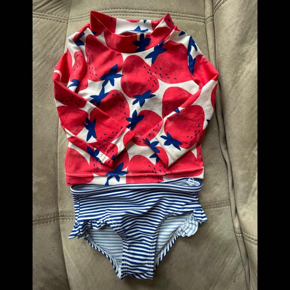 Just one you by carters. 6 month swimming suit. She wore it once ☺️